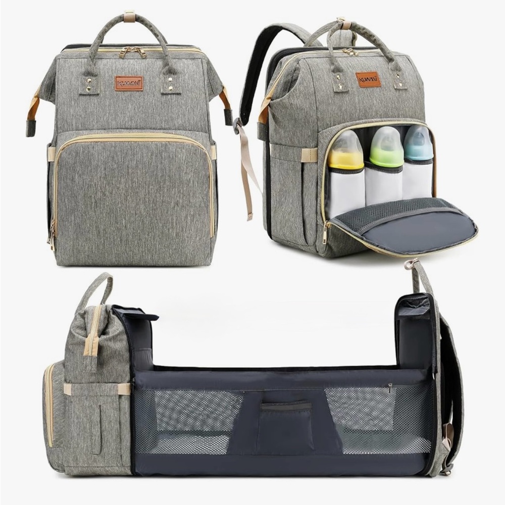 Debug Nwot Gray Diaper Backpack With Changing Sta… - image 1